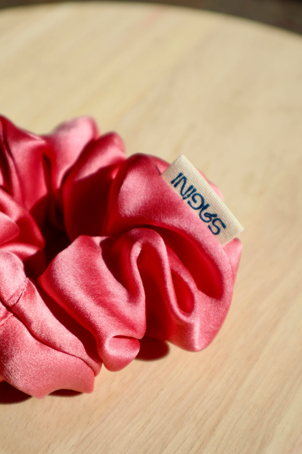 Coral Classic Silk Scrunchie
