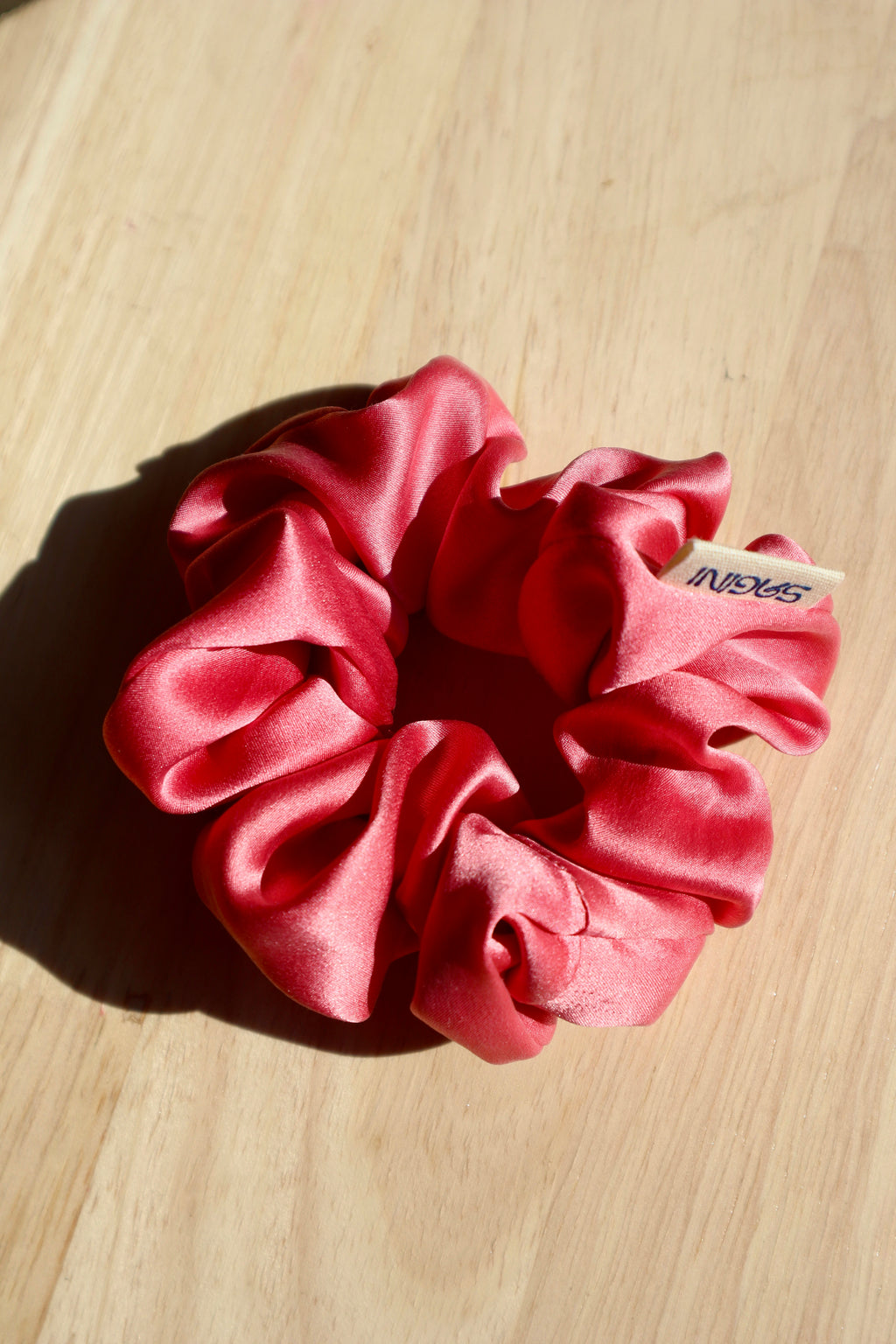 Coral Classic Silk Scrunchie