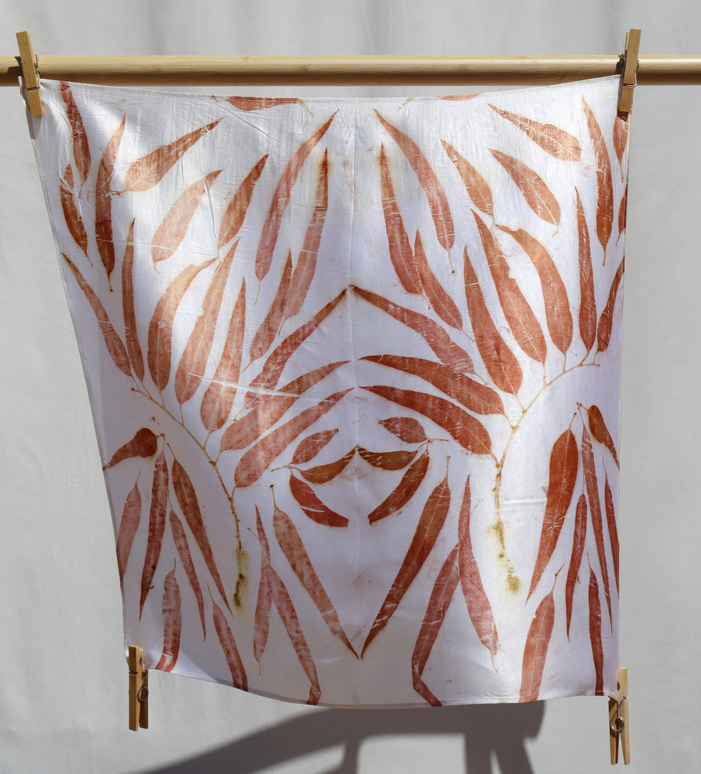Eucalyptus Eco Printed Classic Silk Scarf