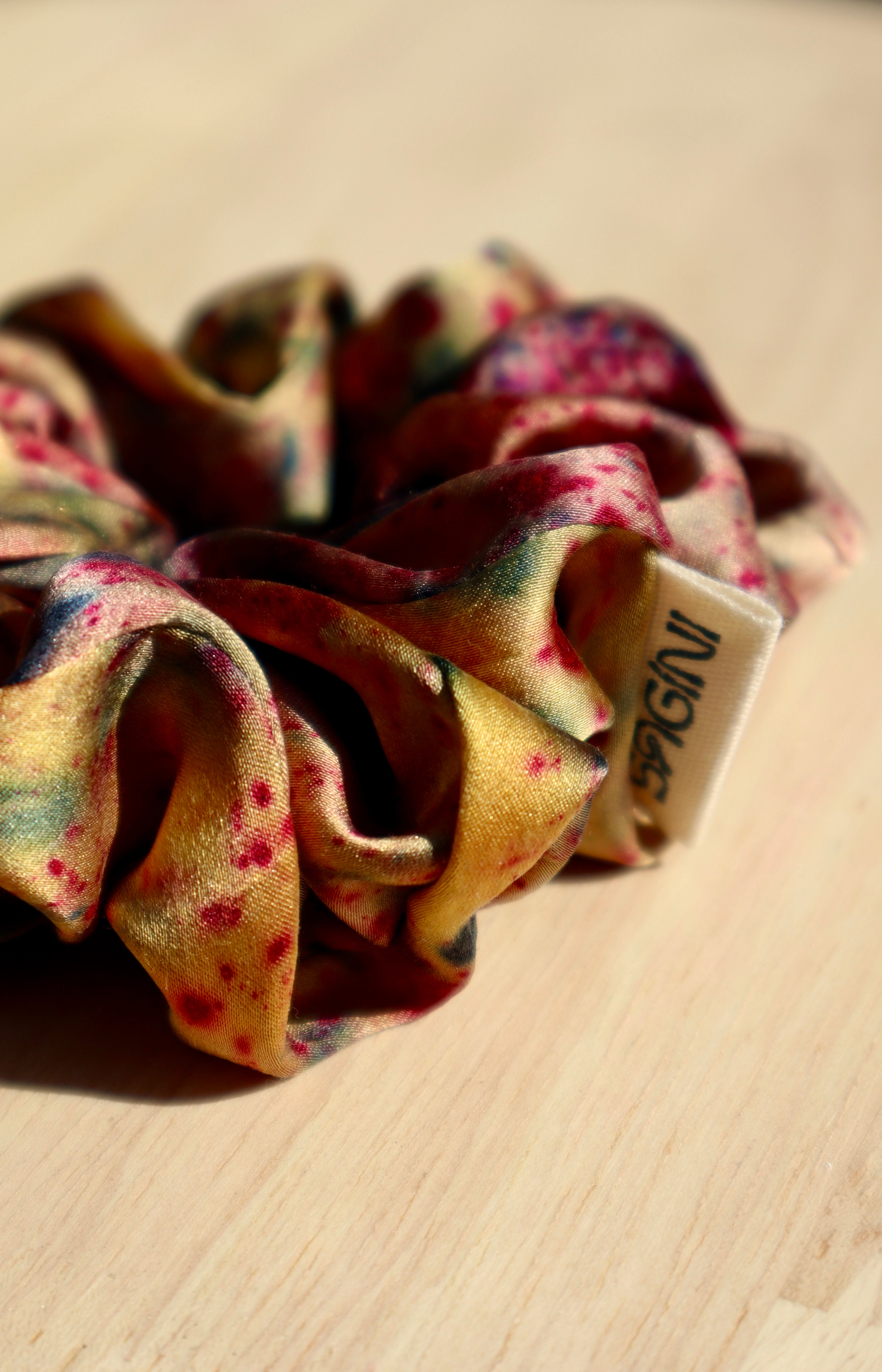 Blossoms Medium Silk Scrunchie