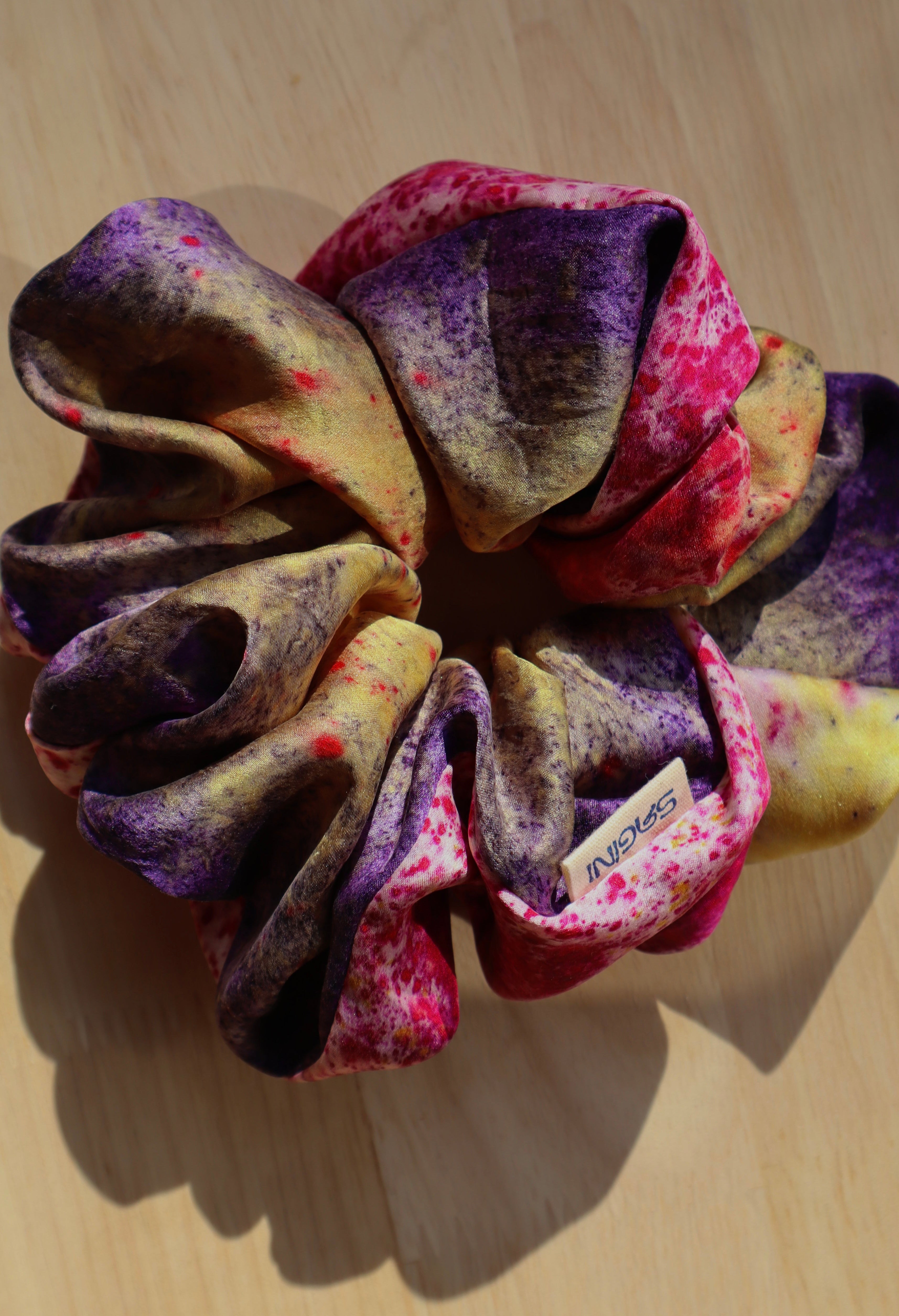 Rainbow Large Silk Scrunchie